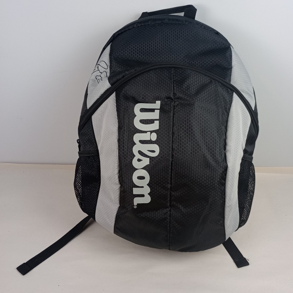 Wilson Unisex OS Black Gray Roger Federer Signature Sport Tennis Racket Backpack